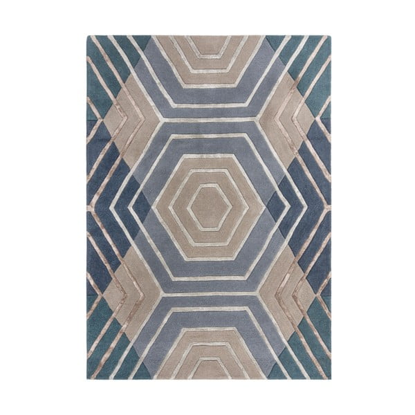 Modrý vlnený koberec Flair Rugs Harlow, 160 x 230 cm