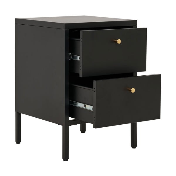 Čierny kovový nočný stolík Dalby – House Nordic-image-3