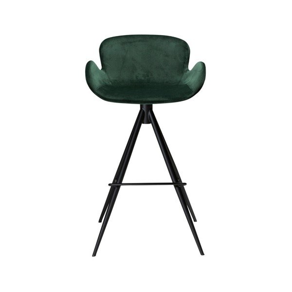 Tmavozelená barová stolička DAN–FORM Denmark Gaia Velvet, výška 98 cm-image-1