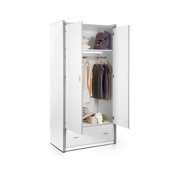 Biela šatníková skriňa Vipack Bonny, 202 × 60 × 96,5 cm-image-1