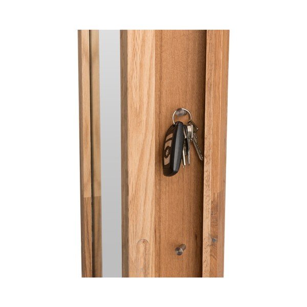 Prírodná dubová skrinka na kľúče so zrkadlom Rowico Sol-image-2