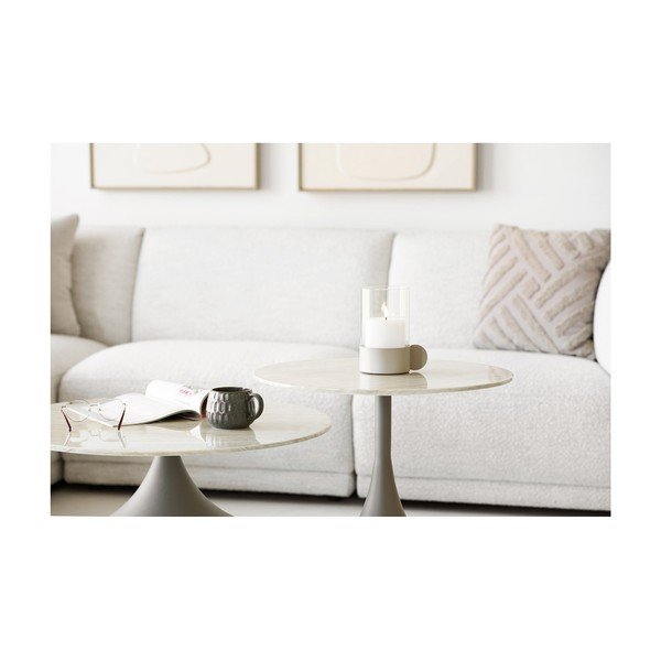 Khaki okrúhly konferenčný stolík so sklenenou doskou ø 70 cm Pienza – House Nordic-image-2