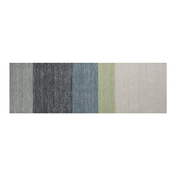 Vlnený koberec Poraka Green, 80x250 cm