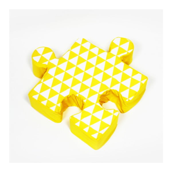 Žltý vankúšik Puzzle Triangle