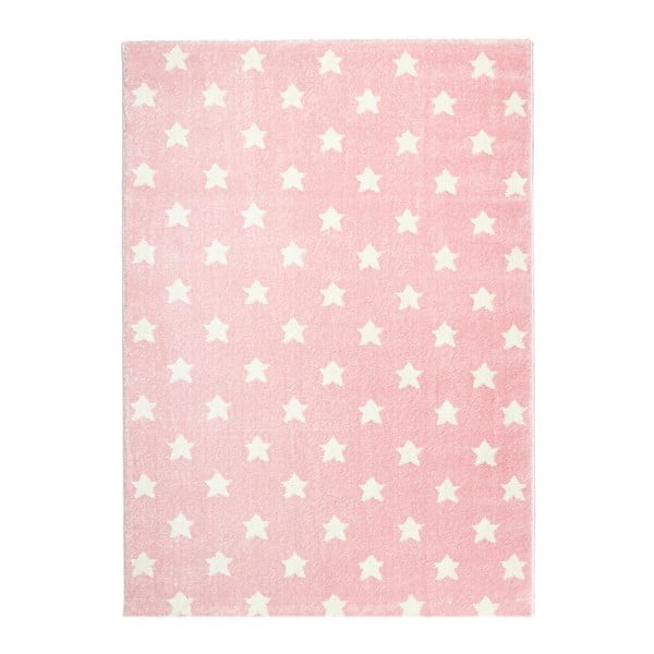 Ružový detský koberec Happy Rugs Stardust, 160 × 230 cm