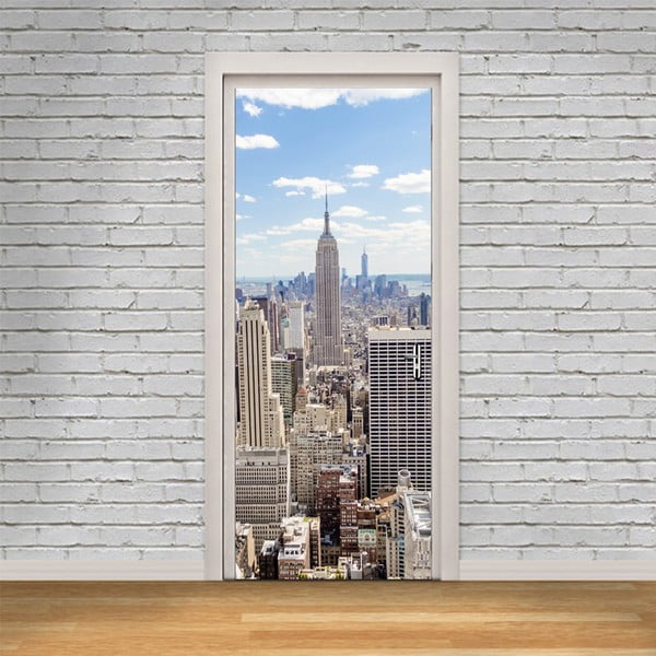 Adhezívna samolepka na dvere Ambiance New York View, 83 x 204 cm