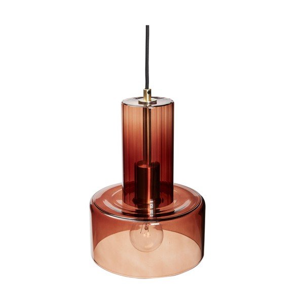 Hnedé stmievateľné závesné svietidlo so skleneným tienidlom ø 20 cm Ripple – Hübsch-image-2