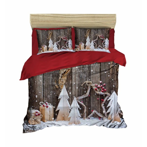 Vianočné obliečky na dvojlôžko s plachtou Lorenzo, 160 × 220 cm