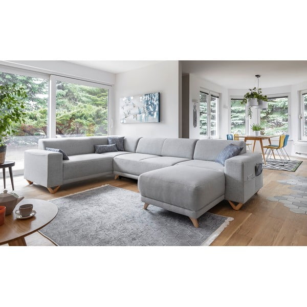 Svetlosivá rozkladacia/s úložným priestorom rohová pohovka (ľavý roh/do tvaru "U") Classy Sophie – Miuform-image-3