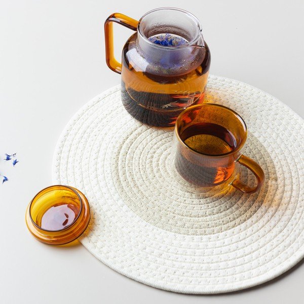 Jantárová sklenená kanvica na čaj 950 ml Liv – ONA-image-1