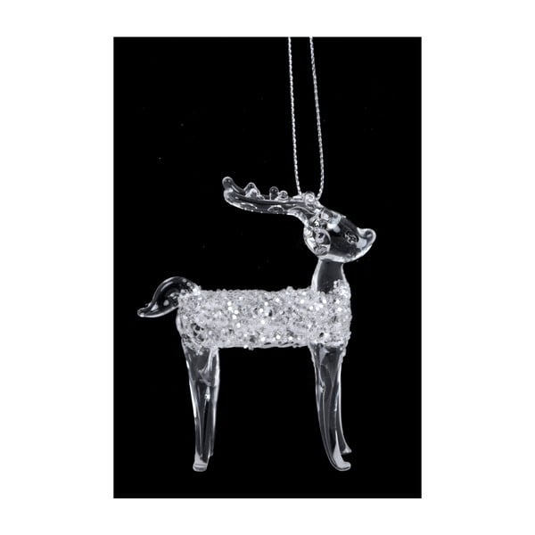 Vianočná sklenená ozdôba v tvare jelena Ego Dekor, výška 9 cm