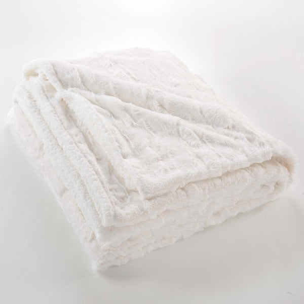 Krémová deka z mikroplyšu 180x220 cm Foxy – douceur d'intérieur