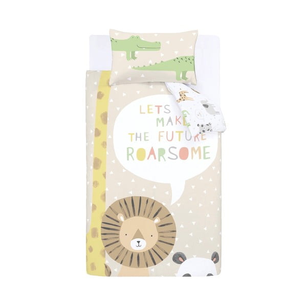 Svetlohnedé detské obliečky na jednolôžko 135x200 cm Roarsome Animals – Catherine Lansfield