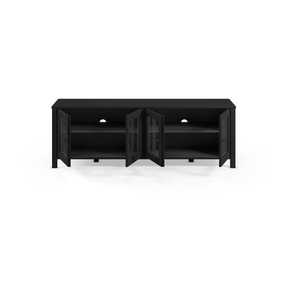 Čierny TV stolík z borovicového dreva 150x50x40 cm Alessandra – Marckeric-image-3