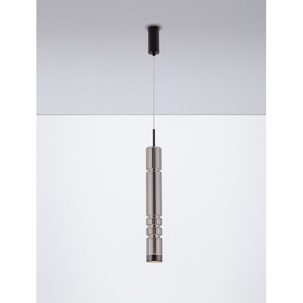 Sivé sklenené LED závesné svietidlo ø 8 cm Bento – Nova Luce-image-4