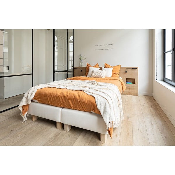 Krémovobiela bavlnená prikrývka na dvojlôžko 250x260 cm Sahara - Tiseco Home Studio-image-1