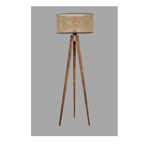 Hnedá stojacia lampa s textilným tienidlom (výška 153 cm) Tripod – Opviq lights-image-1
