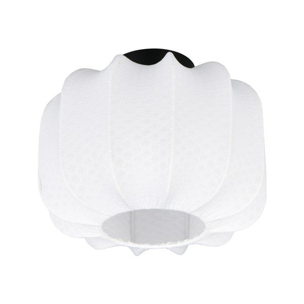 Biele kovové stropné svietidlo s textilným tienidlom ø 25 cm Madleine – Reality