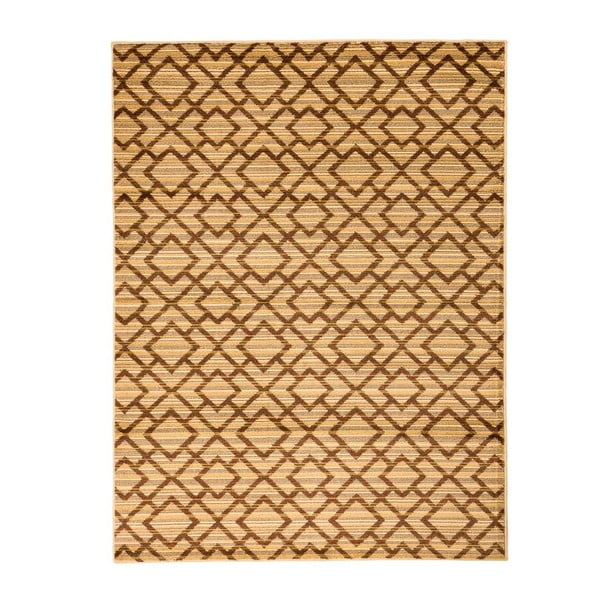 Hnedý vysokoodolný koberec Floorita Inspiration ludmi, 140 x 195 cm