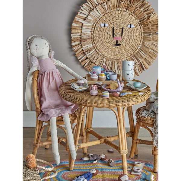 Ratanový okrúhly detský stolík ø 53 cm Hortense - Bloomingville Mini-image-1