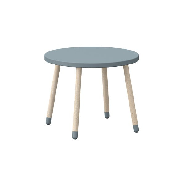 Modrý detský stolík s nohami z jaseňového dreva Flexa Play, ø 60 cm