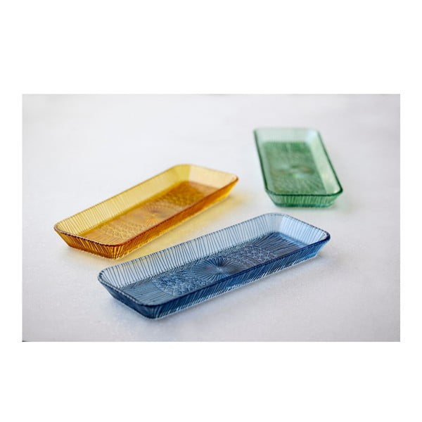 Oranžový sklenený servírovací tanier 14x38 cm Kusintha – Bitz-image-1