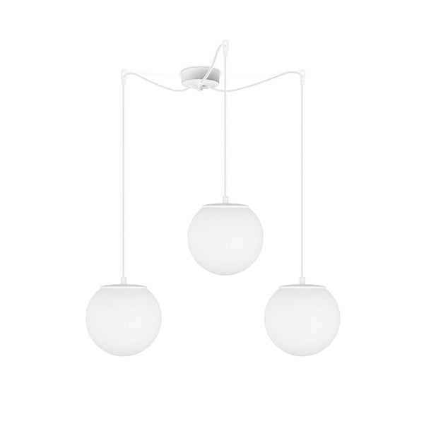 Matne biele trojramenné závesné svietidlo Sotto Luce Tsuki, ⌀ 20 cm