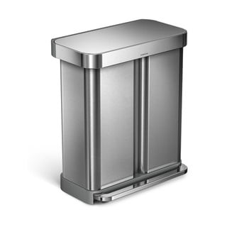 Pedálový odpadkový kôš na triedený odpad z nerezovej ocele 58 l Dual - simplehuman