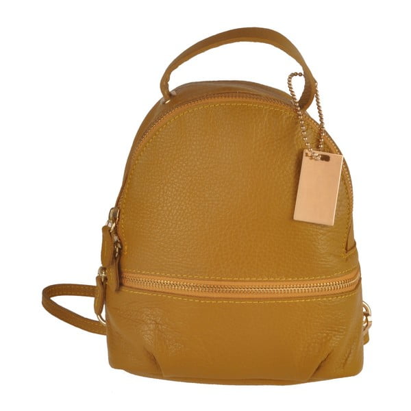 Žltý kožený batoh Matilde Costa Gent