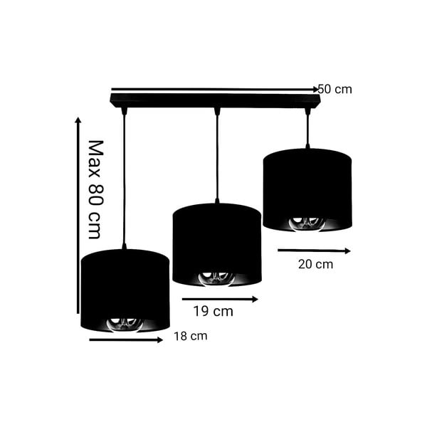 Čierne/modré závesné svietidlo 50x80 cm 3 - Magenta Home-image-1