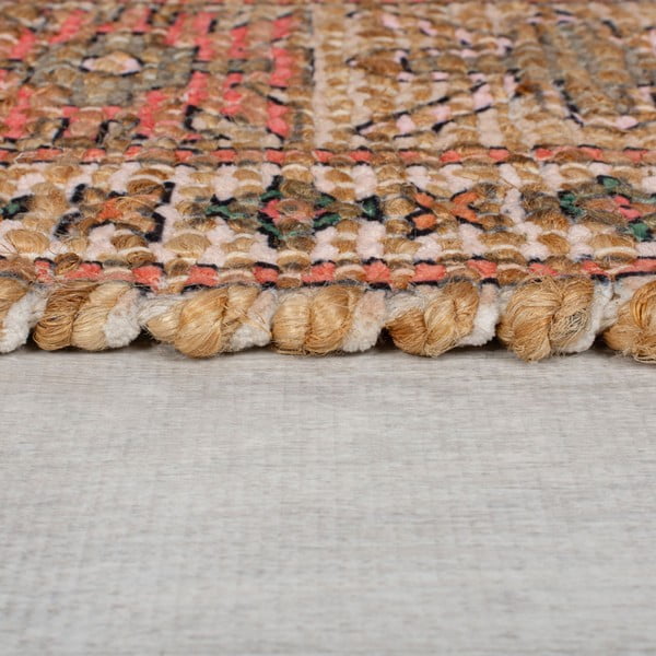 Ručne tkaný koberec s prímesou juty v ružovej a terakotovej farbe 60x230 cm Lana Jute – Flair Rugs-image-4