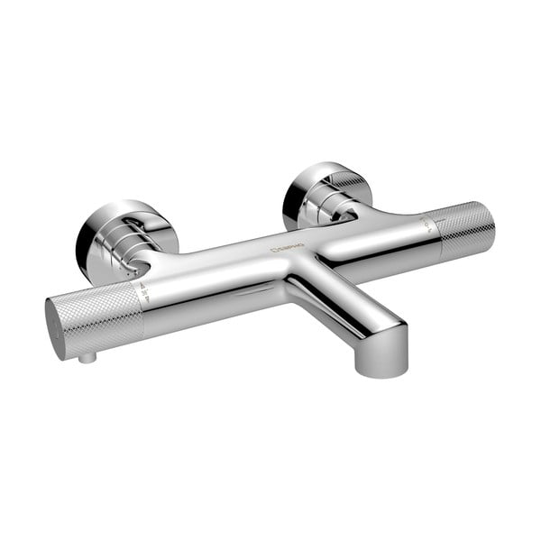 Nástenná vaňová batéria v lesklej striebornej farbe (2 výstupy) Solaris – Sapho
