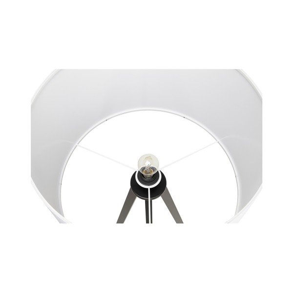 Stojacia lampa s čiernou konštrukciou a bielym tienidlom Kokoon Trivet-image-3