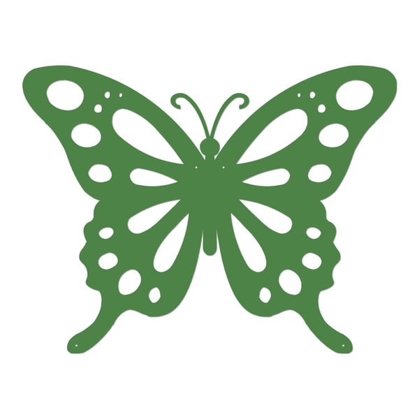 Zelená kovová nástenná dekorácia Wall Decor Butterfly