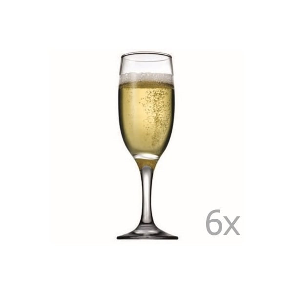 Sada 6 pohárov na šampanské Paşabahçe Flute, 190 ml
