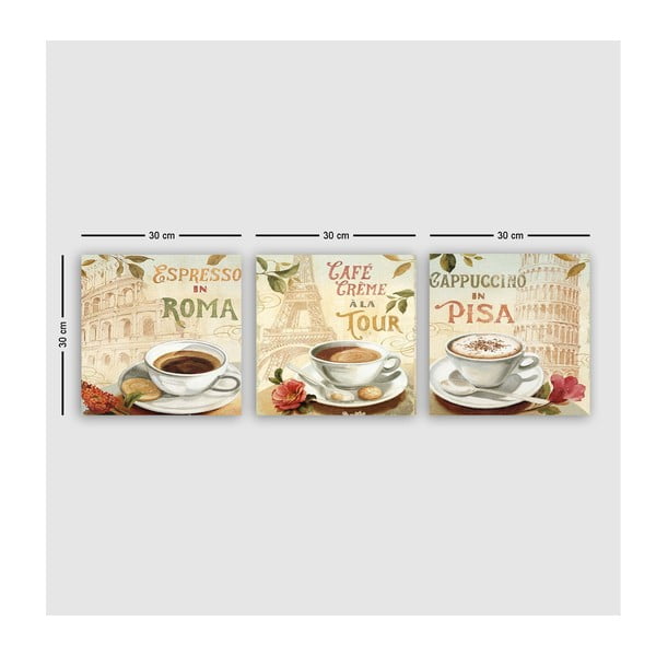 Obrazy v súprave 3 ks 30x30 cm Taliansko – Wallity-image-2