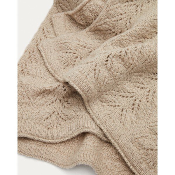 Pletená deka z vlny a zmesi vlákien 130x170 cm Malik – Kave Home-image-1