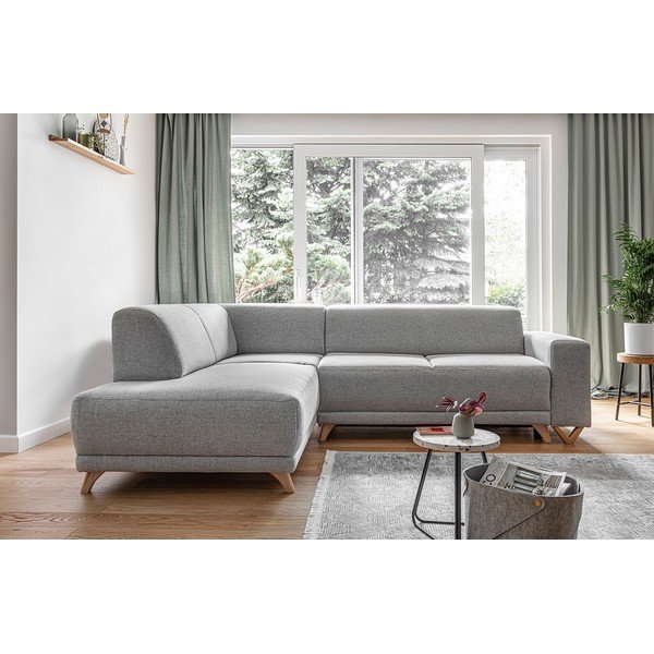 Svetlosivá rozkladacia/s úložným priestorom rohová pohovka (ľavý roh/do L) Classy Sophie – Miuform-image-1