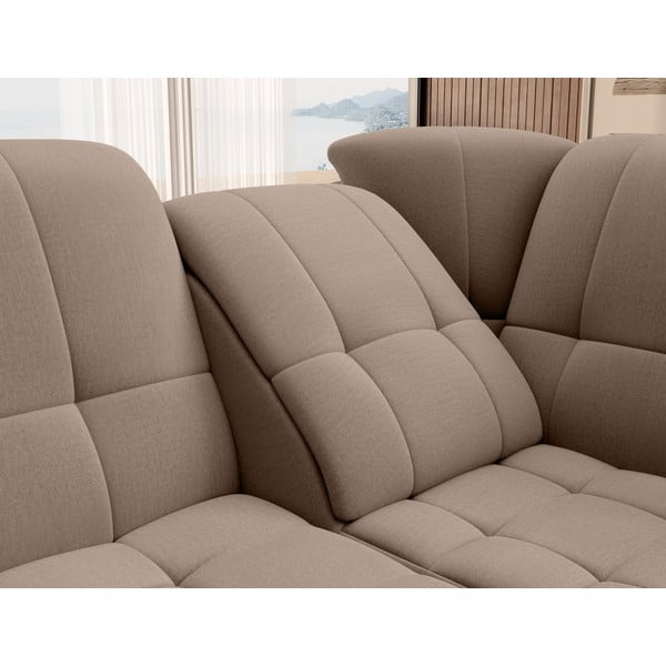 Hnedá zamatová rozkladacia/s úložným priestorom rohová pohovka (pravý roh/do L) Sado – ELTAP-image-1