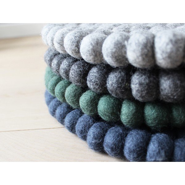 Tmavomodrý guľôčkový vlnený detský vankúš na sedenie Wooldot Ball Chair Pad, ⌀ 30 cm-image-2