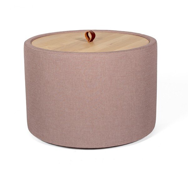 Odkladací stolík vo svetloružovej farbe s odnímateľnou doskou z dubového dreva Askala Ibisco, ⌀ 56 cm-image-4