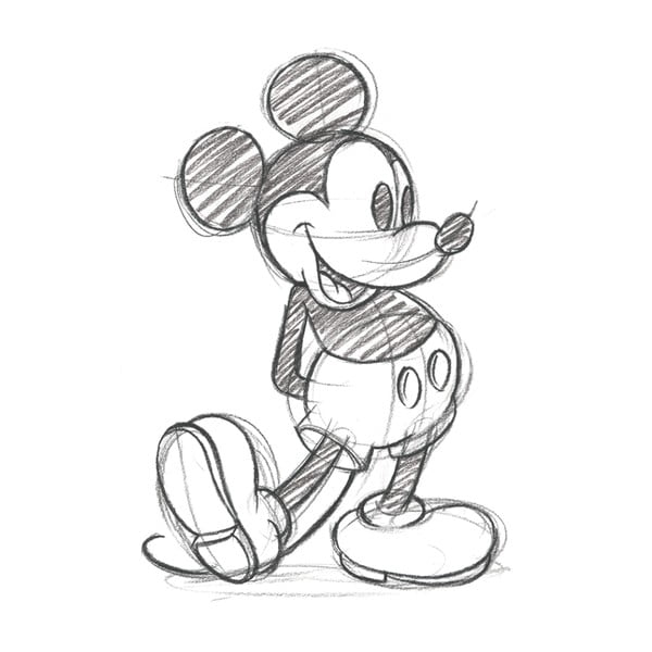 Obraz Pyramid International Mickey Mouse Sketched Single, 30 × 40 cm