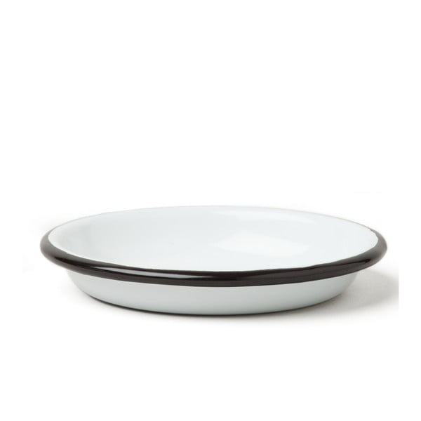 Malý servírovací smaltovaný tanier s čiernym okrajom Falcon Enamelware, Ø 10 cm