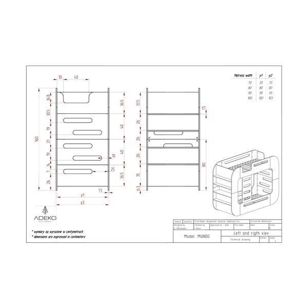 Poschodová detská posteľ s úložným priestorom 90x200 cm v prírodnej farbe Mundo – Adeko-image-4