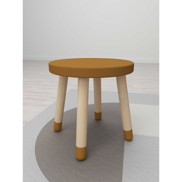 Horčicovožltá detská stolička Flexa Dots, ø 30 cm-image-1