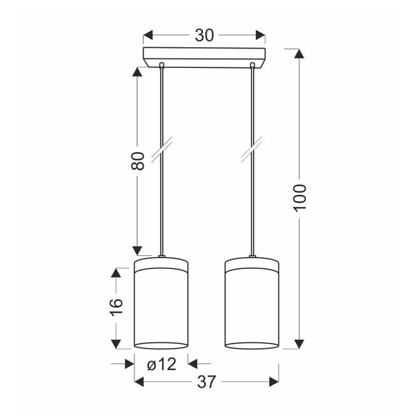 Závesné svietidlo so skleneným tienidlom v čierno-prírodnej farbe ø 12 cm Wels – Candellux Lighting-image-1