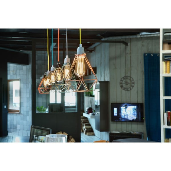 Svietidlo s čiernym tienidlom a červeným káblom Filament Style Diamond #1-image-3