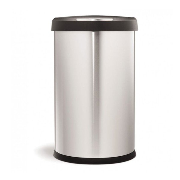Strieborný bezdotykový odpadkový kôš simplehuman, 45 l-image-1