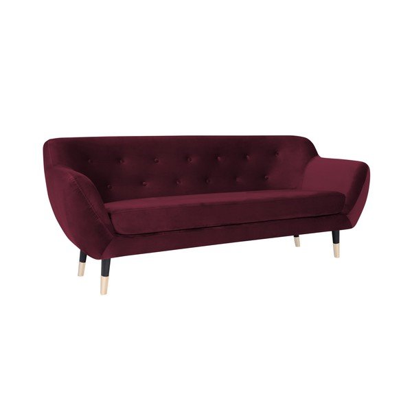 Vínovočervená pohovka s čiernymi nohami Mazzini Sofas Amelie, 188 cm-image-2