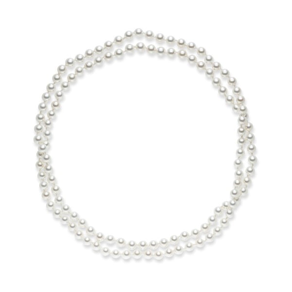 Biely perlový náhrdelník Pearls Of London, dĺžka 120 cm